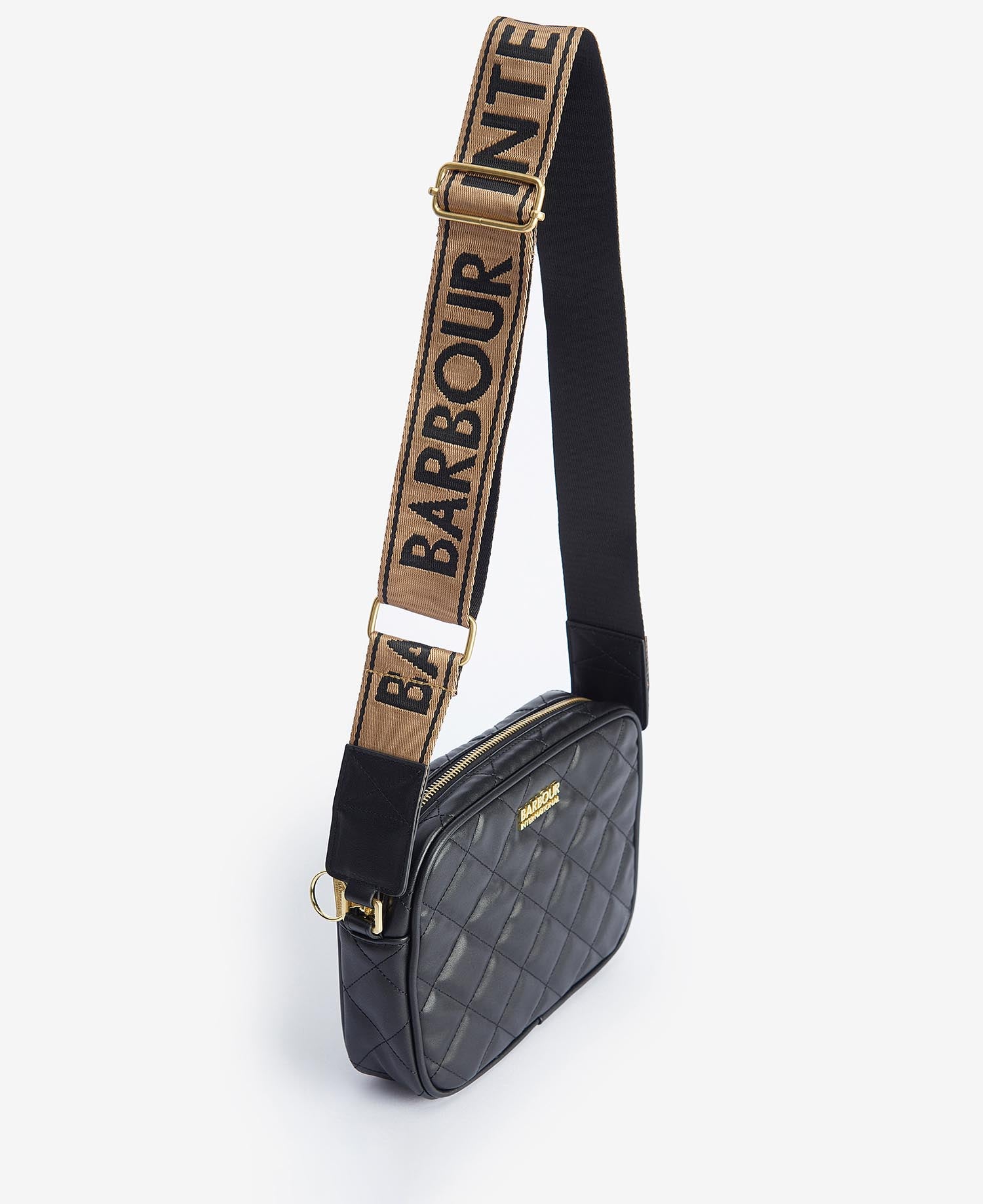 Women's Barbour International Black Quilted Sloane Crossbody Bag — view 6