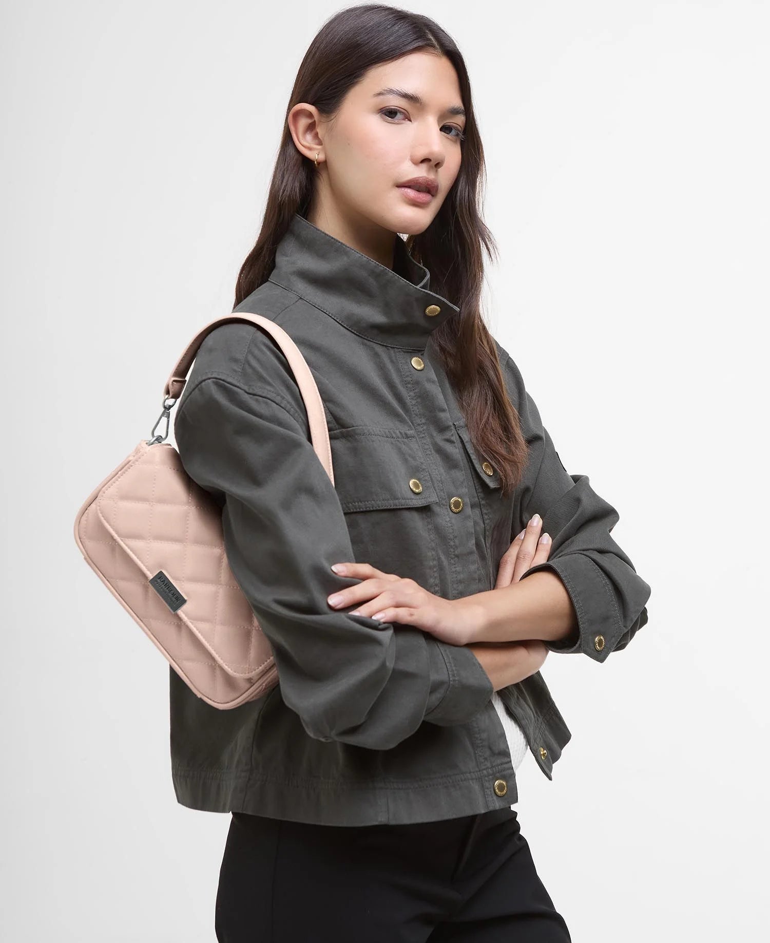 Women's Barbour International Mauve Quilted Mini Soho Crossbody Bag — view 2