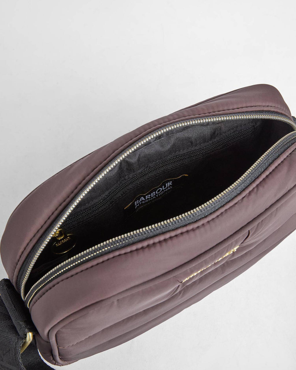 Women's Barbour International Monaco Baffle Quilt Crossbody Bag In Truffle — view 5