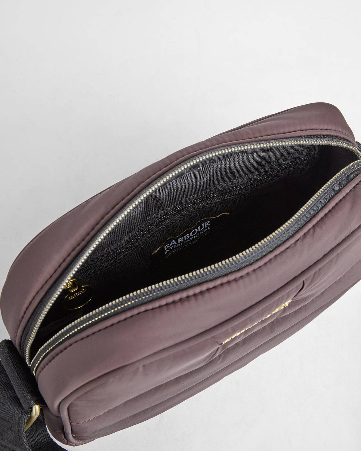 Women's Barbour International Monaco Baffle Quilt Crossbody Bag In Truffle — view 5
