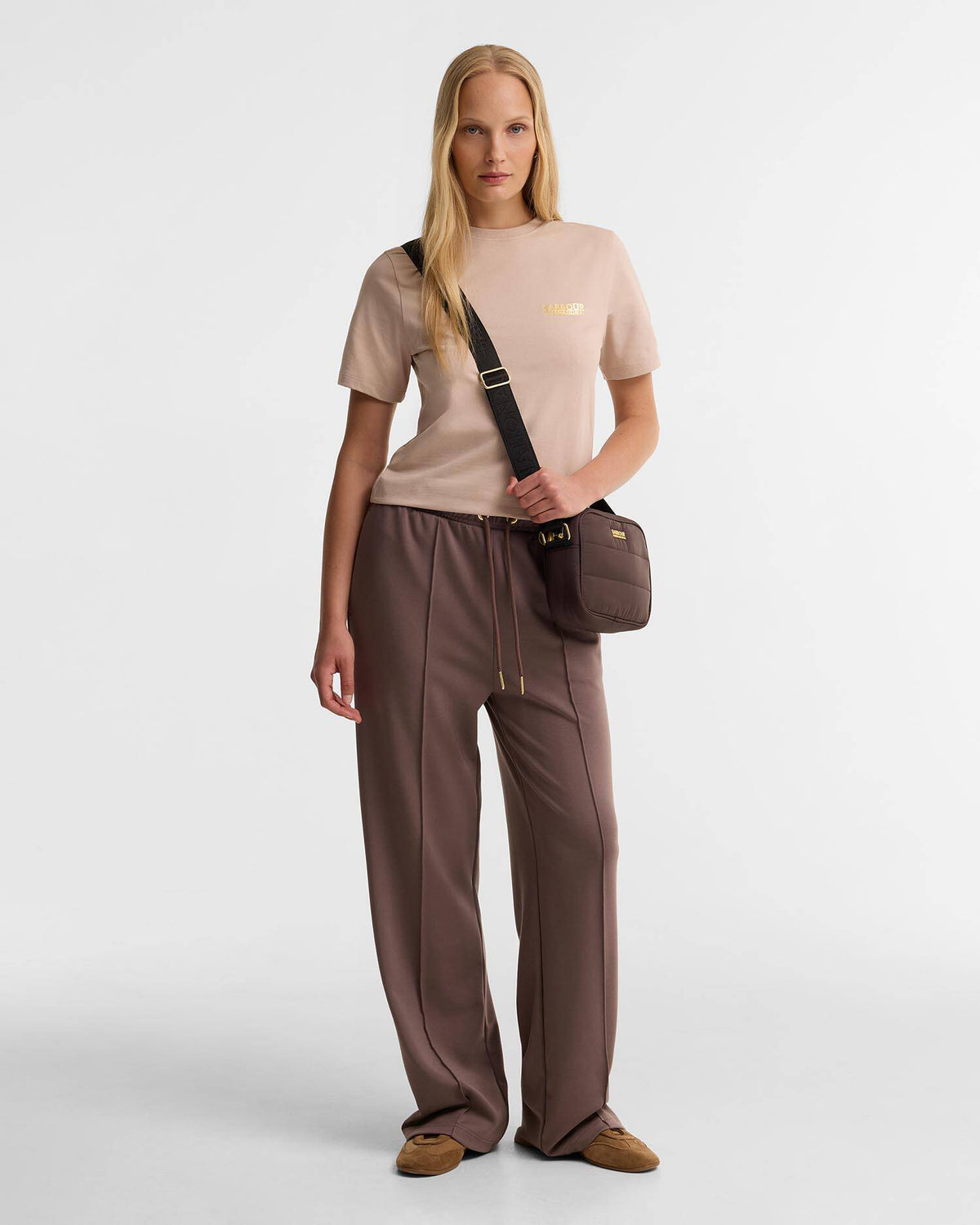 Women's Barbour International Monaco Baffle Quilt Crossbody Bag In Truffle — view 6