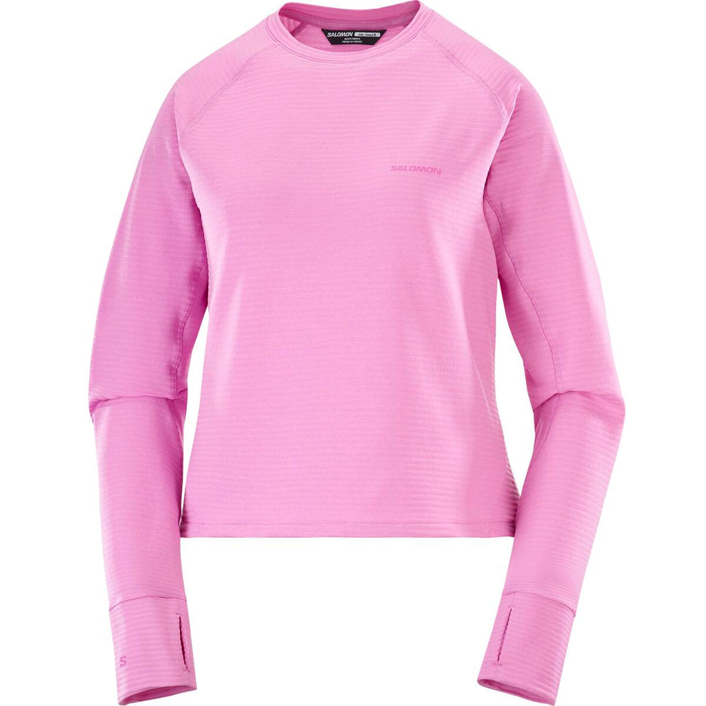 Women's Salomon Essential Lightwarm Fleece in Cyclaman Pink — view 3