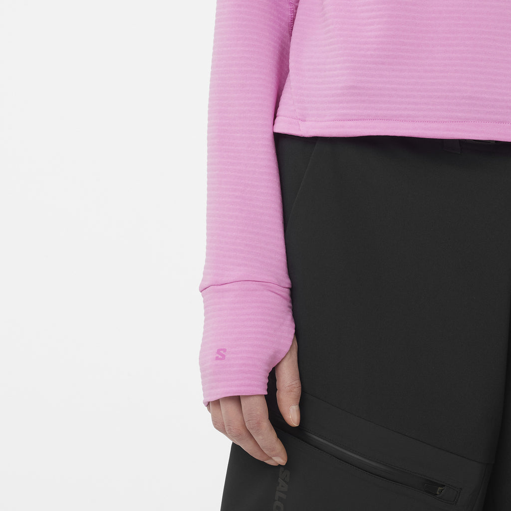 Women's Salomon Essential Lightwarm Fleece in Cyclaman Pink — view 4