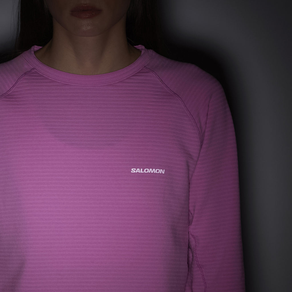 Women's Salomon Essential Lightwarm Fleece in Cyclaman Pink — view 5