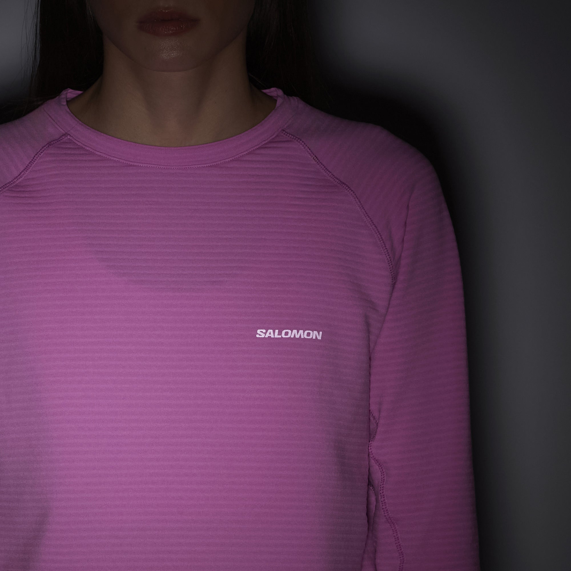 Women's Salomon Essential Lightwarm Fleece in Cyclaman Pink — view 5