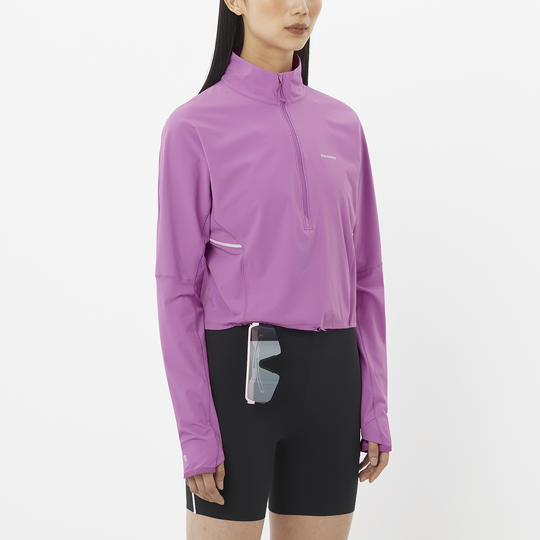 Womens Salomon Sense Aero Hybrid Pullover in Iris Orchid