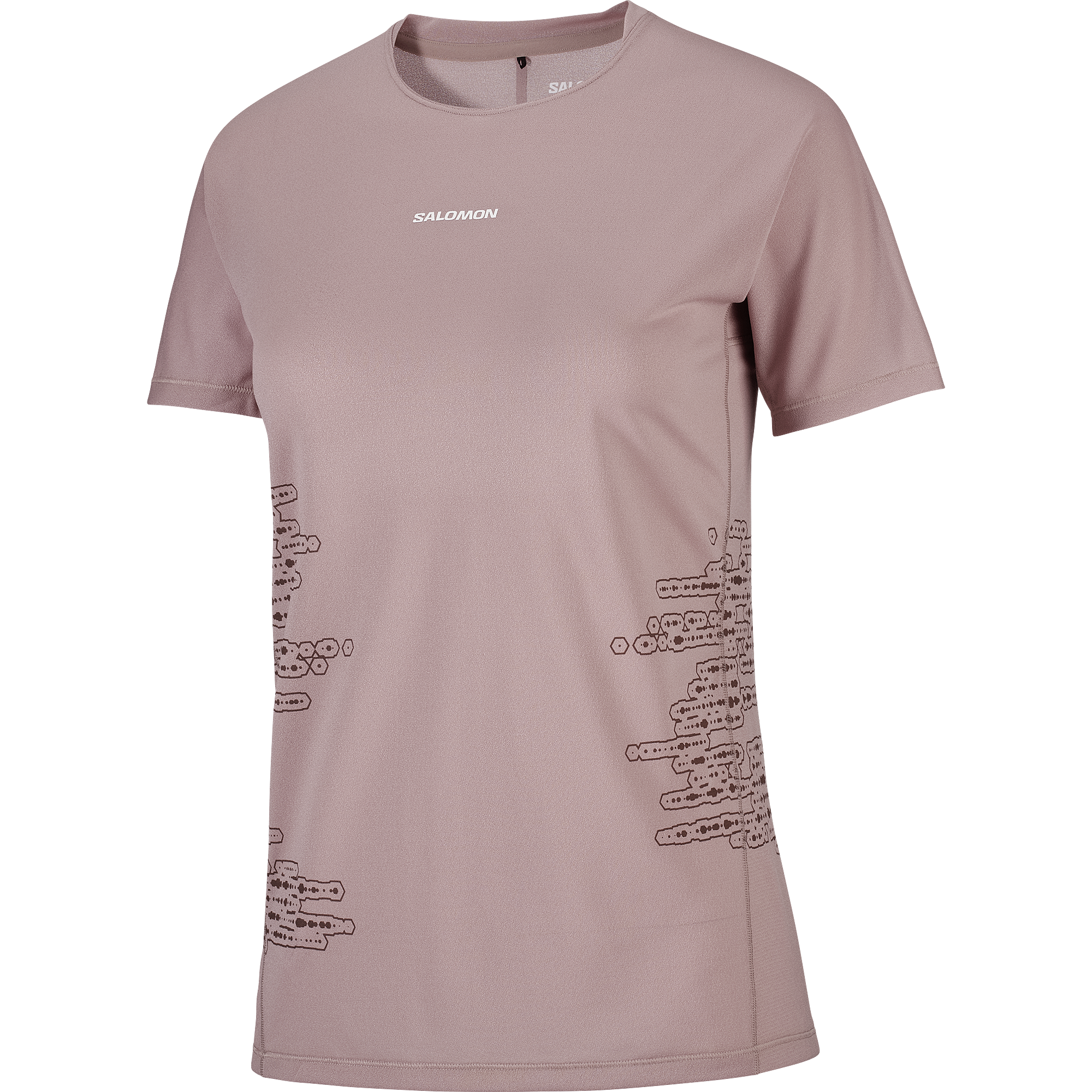 Womens Salomon SENSE AERO SS TEE GFX W /CHOCOLATE Antler/Chocolate T Shirts — view 3