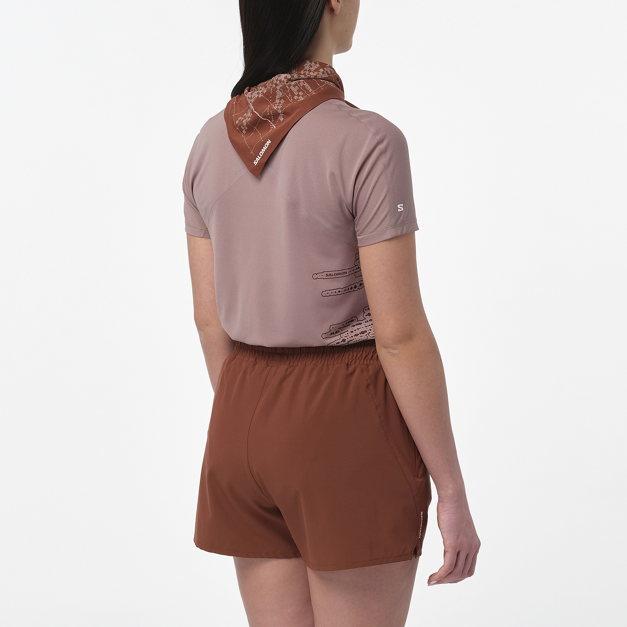 Womens Salomon SENSE AERO SS TEE GFX W /CHOCOLATE Antler/Chocolate T Shirts — view 2