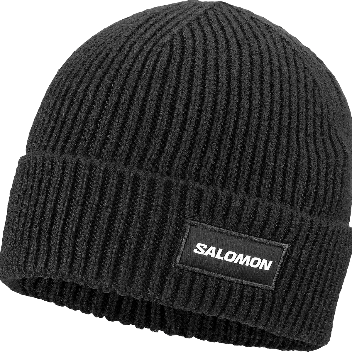 Unisex Salomon Classic Beanie Deep Black Hats — view 2