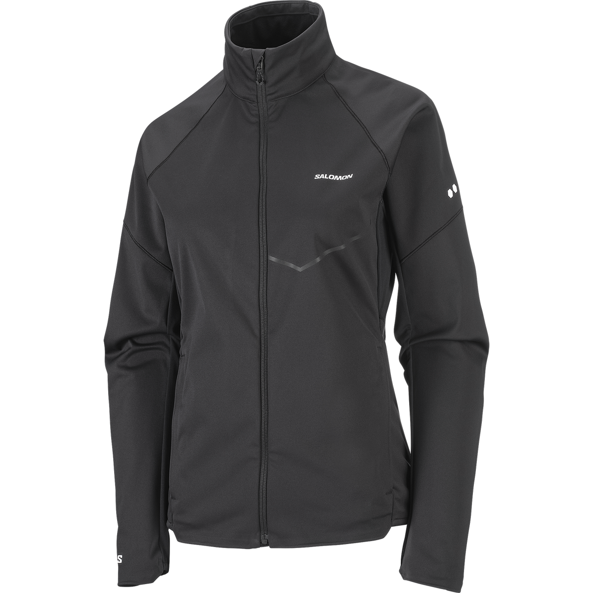 Womens Salomon Sense Softshell Jkt Deep Black Jackets — view 3