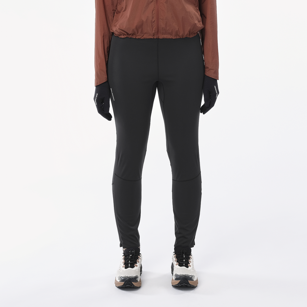 Womens Salomon Sense Softshell Tights Deep Black Leggings
