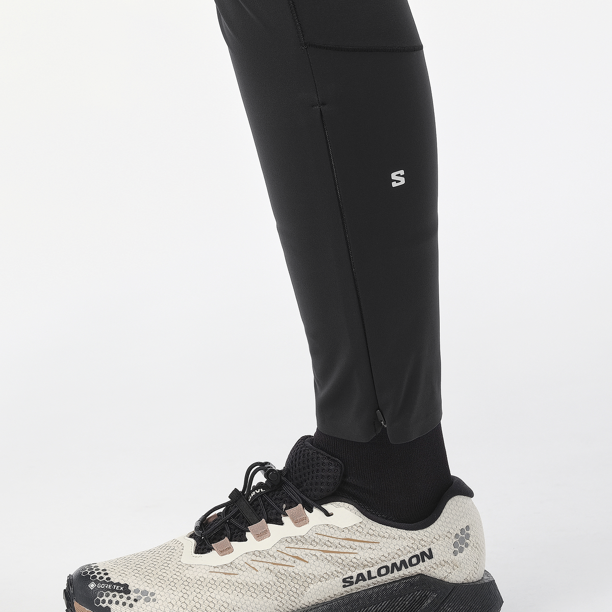 Womens Salomon Sense Softshell Tights Deep Black Leggings — view 4