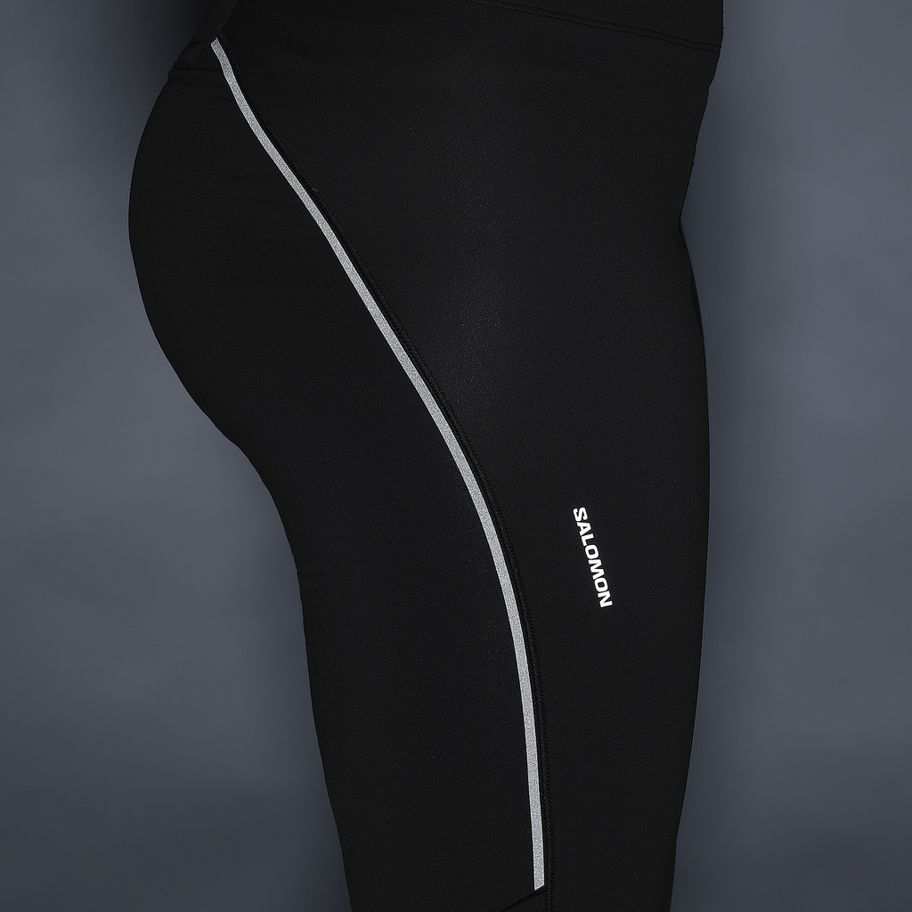 Womens Salomon Sense Softshell Tights Deep Black Leggings — view 2