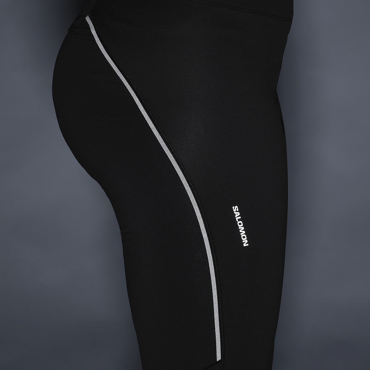 Womens Salomon Sense Softshell Tights Deep Black Leggings — view 2