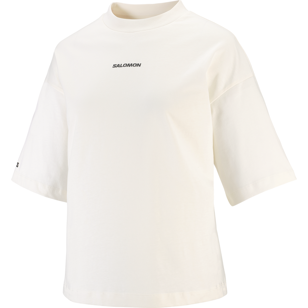 Womens Salomon LOGO SS TEE Whisper White T Shirts — view 4