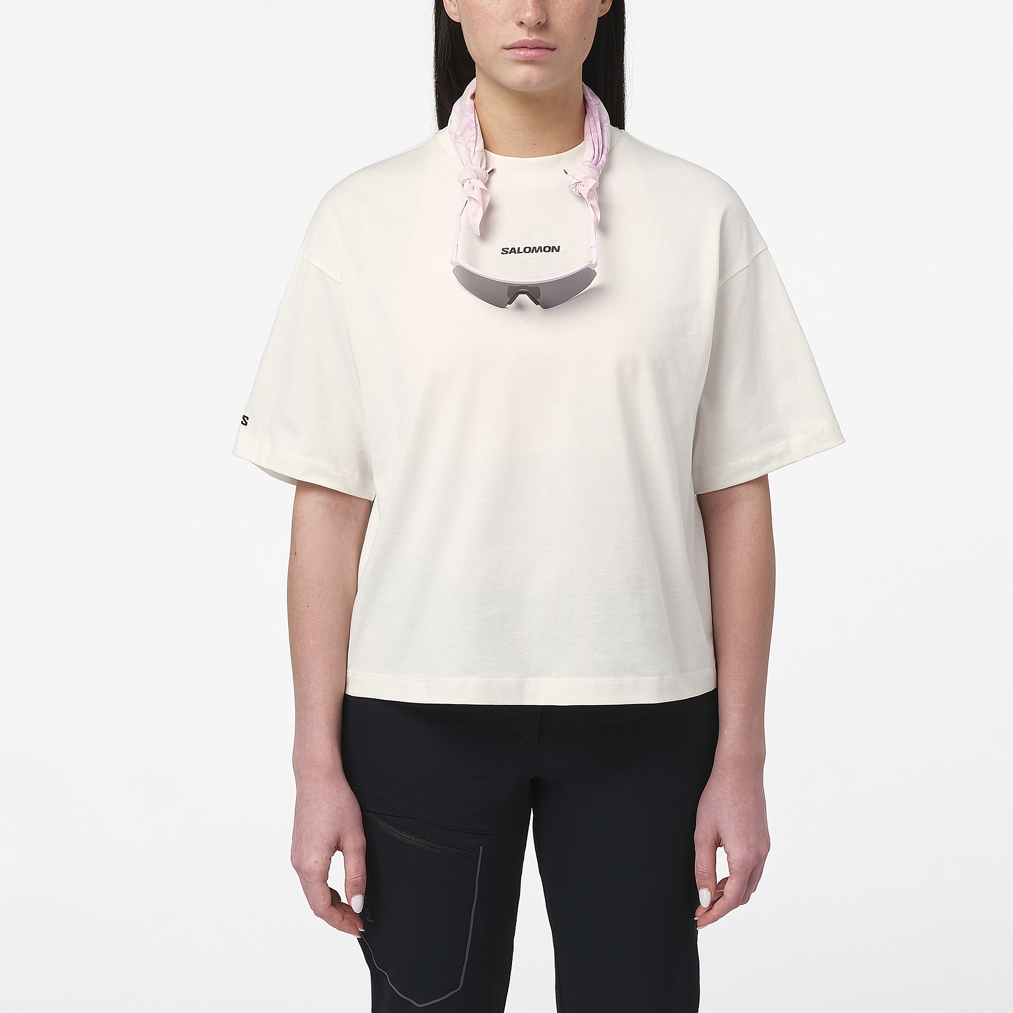Womens Salomon LOGO SS TEE Whisper White T Shirts