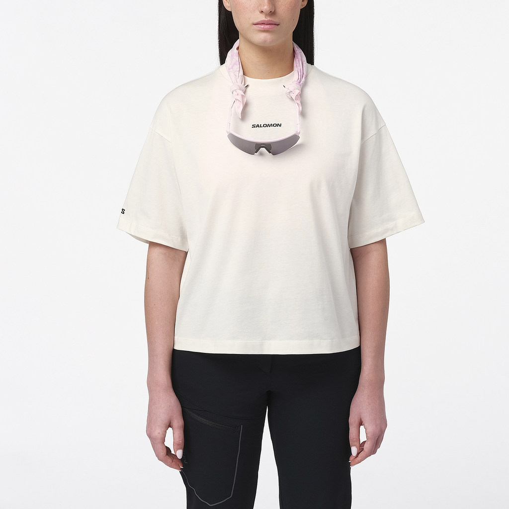 Womens Salomon LOGO SS TEE Whisper White T Shirts
