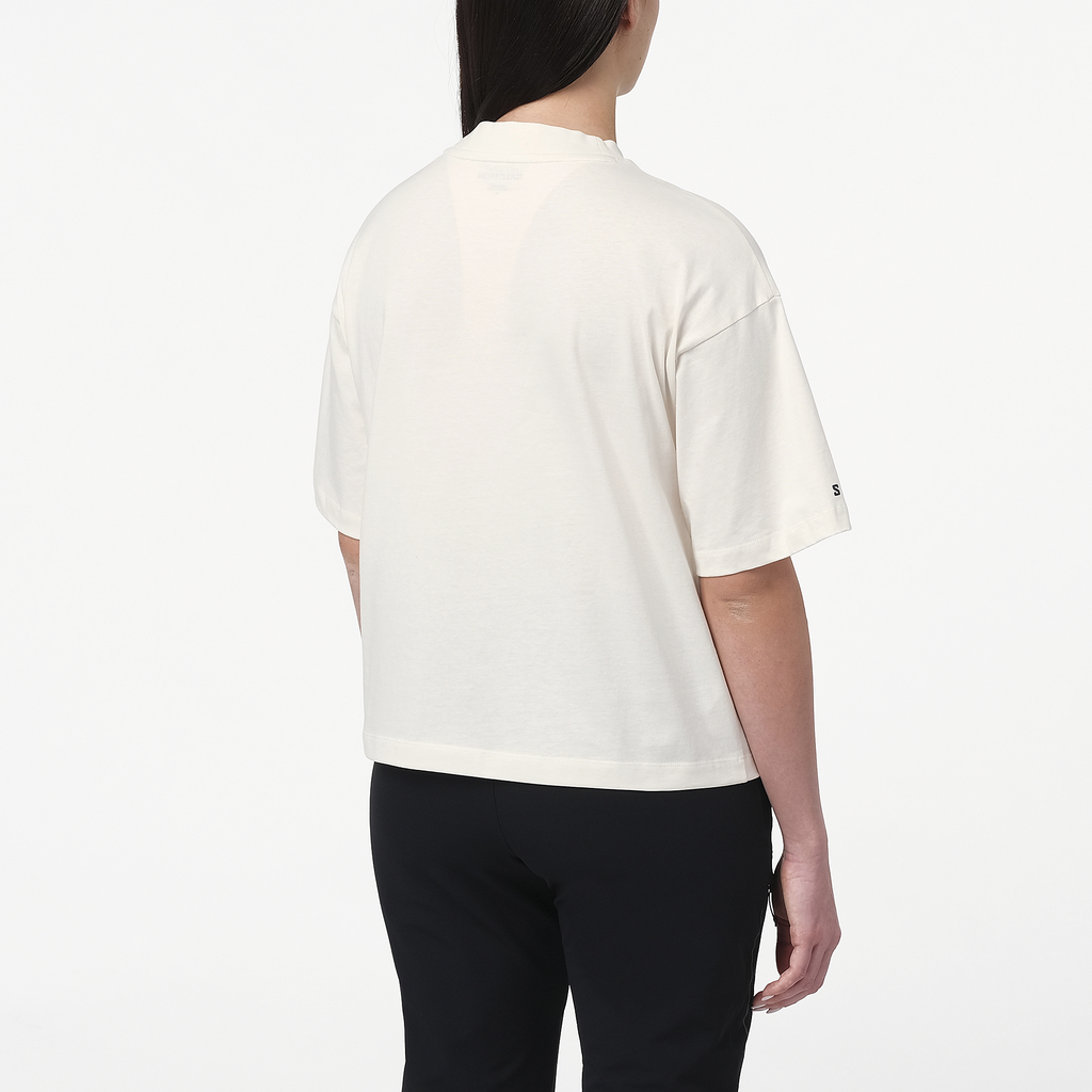 Womens Salomon LOGO SS TEE Whisper White T Shirts — view 3
