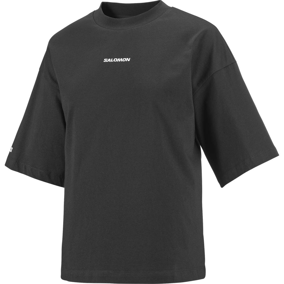 Womens Salomon LOGO SS TEE Deep Black T Shirts — view 4