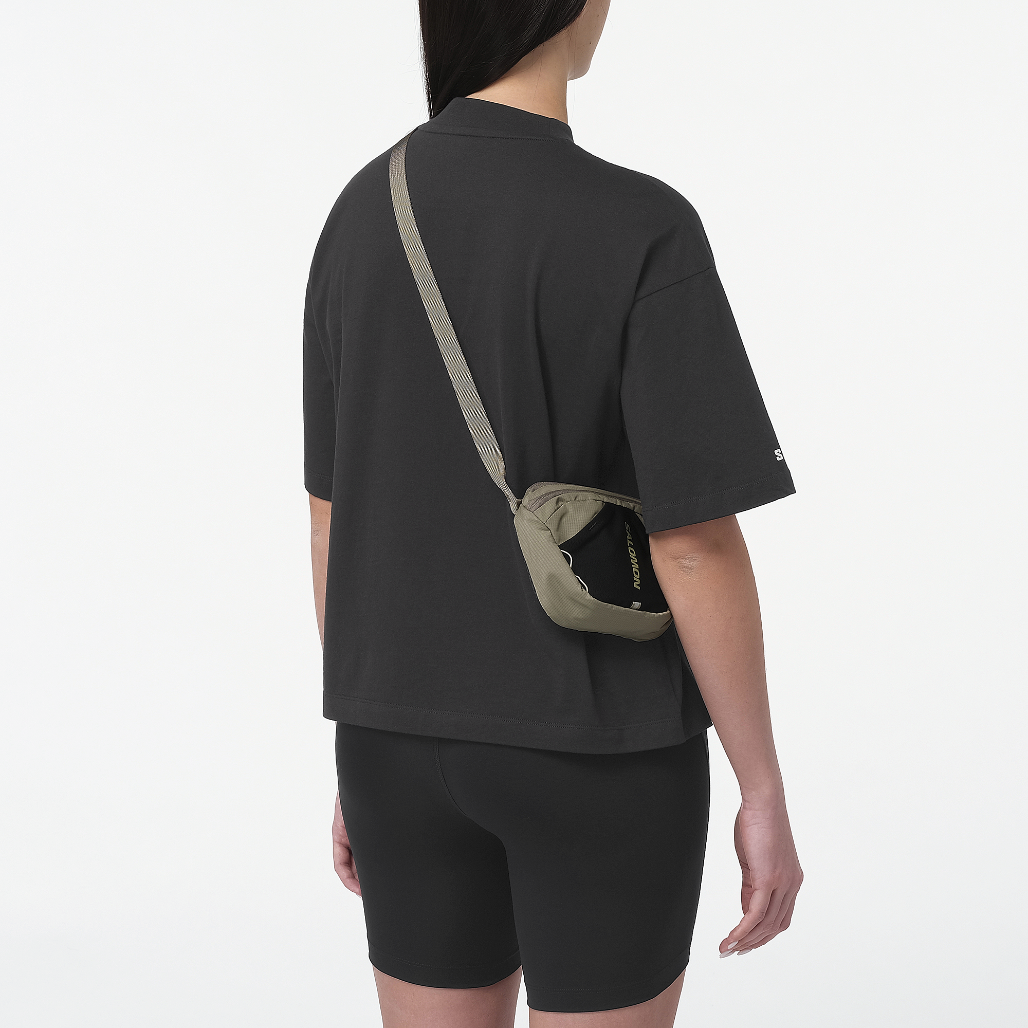 Womens Salomon LOGO SS TEE Deep Black T Shirts — view 2