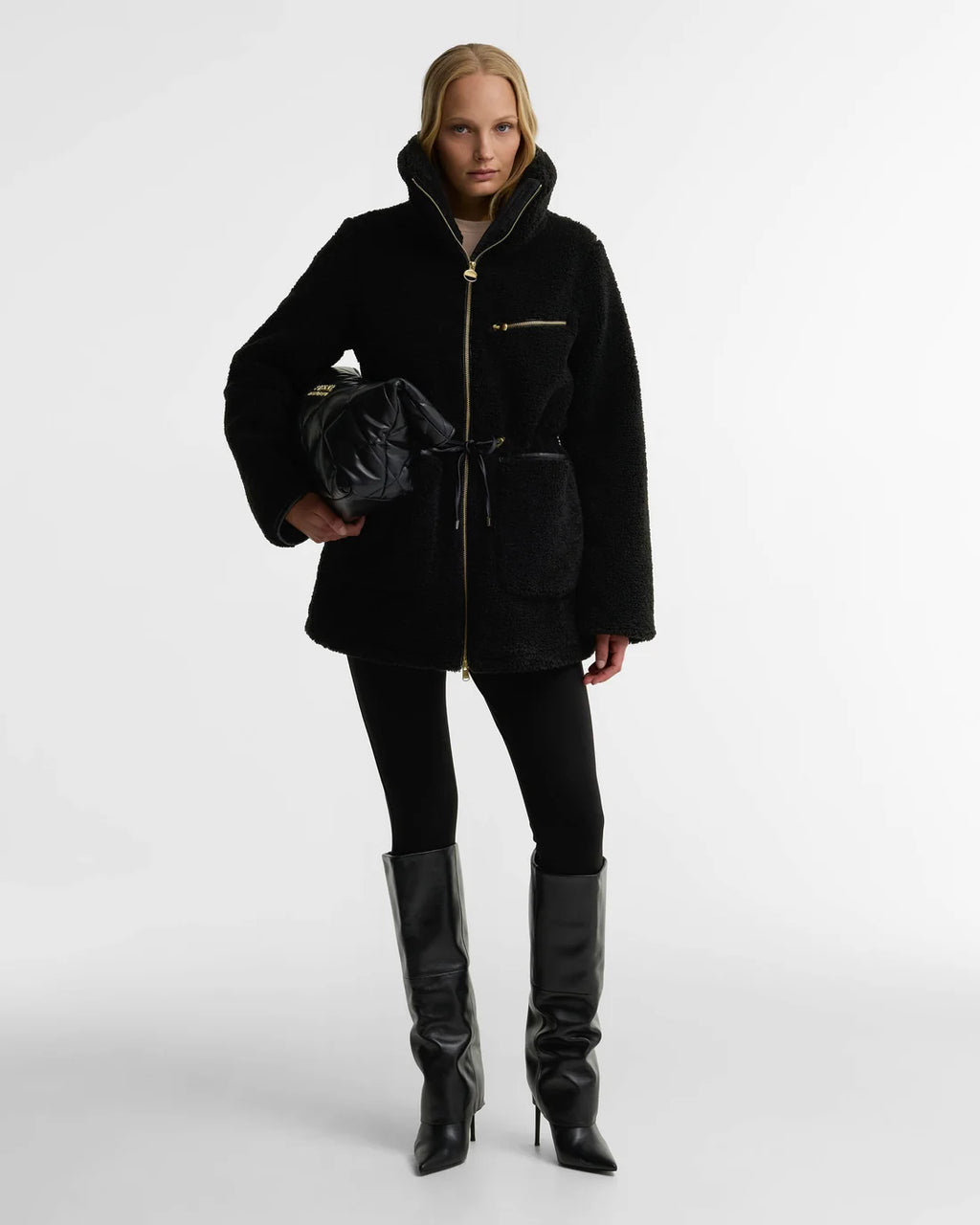 Women's Barbour International Kemora Fleece Casual In Black