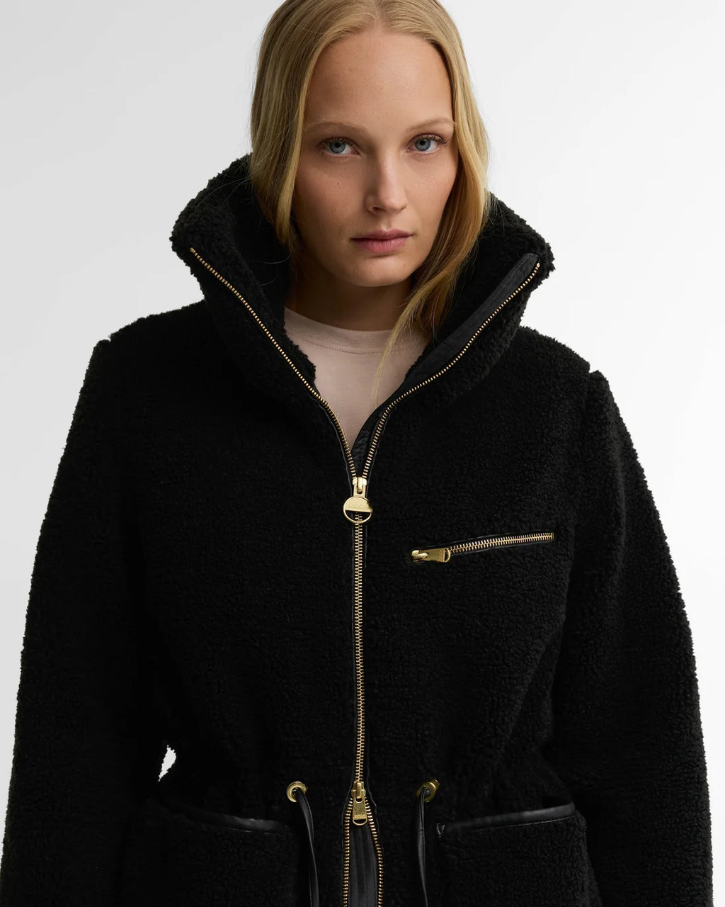 Women's Barbour International Kemora Fleece Casual In Black