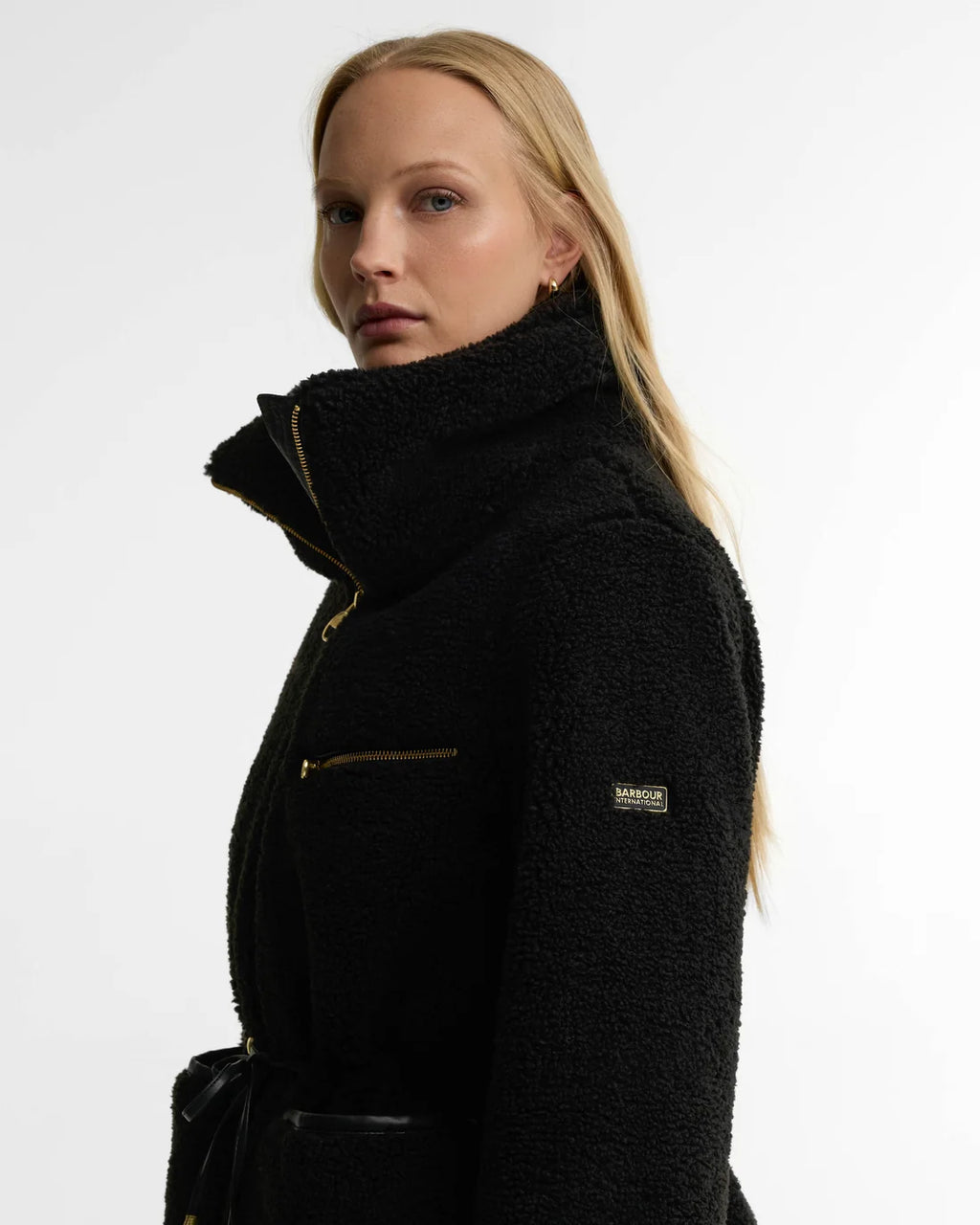 Women's Barbour International Kemora Fleece Casual In Black