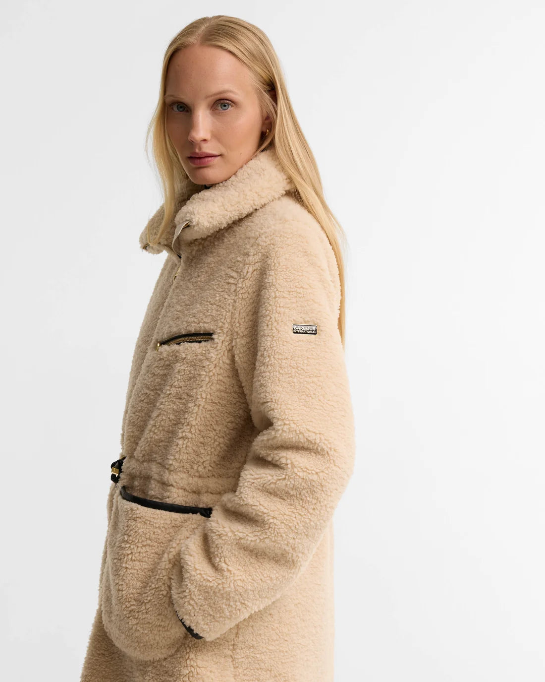 Women's Barbour International Kemora Fleece Casual In Jasmine/Black