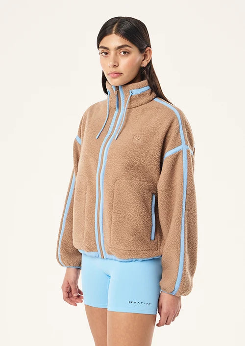 Women's P.E Nation Lennon Sherpa Jacket In Caramel — view 2