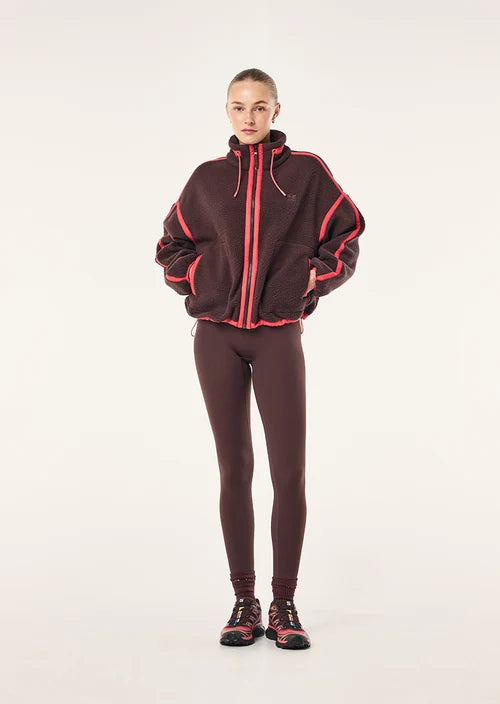 Women's P.E Nation Lennon Sherpa Jacket In Dark Plum & Strawberry — view 6
