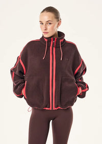 Women's P.E Nation Lennon Sherpa Jacket In Dark Plum & Strawberry