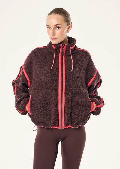 Women's P.E Nation Lennon Sherpa Jacket In Dark Plum & Strawberry