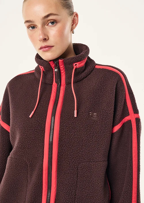 Women's P.E Nation Lennon Sherpa Jacket In Dark Plum & Strawberry — view 5