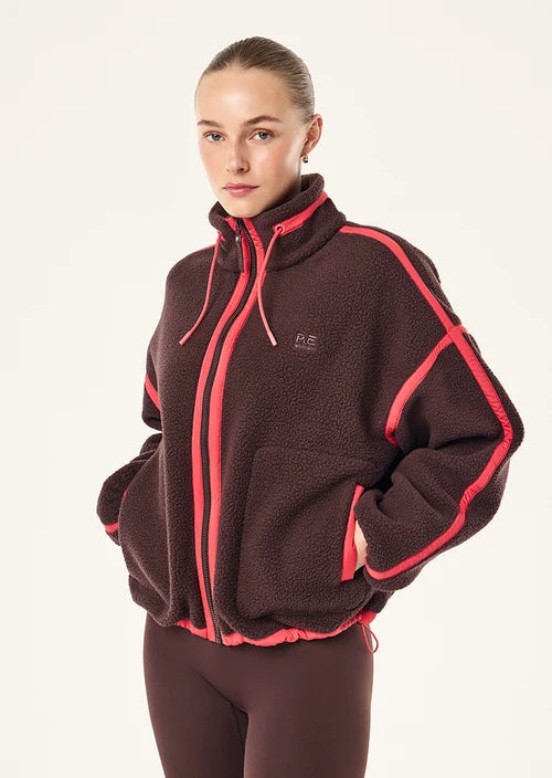 Women's P.E Nation Lennon Sherpa Jacket In Dark Plum & Strawberry — view 2