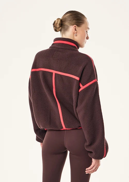 Women's P.E Nation Lennon Sherpa Jacket In Dark Plum & Strawberry — view 3