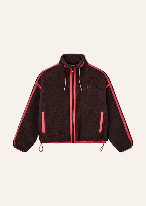 Women's P.E Nation Lennon Sherpa Jacket In Dark Plum & Strawberry — view 7
