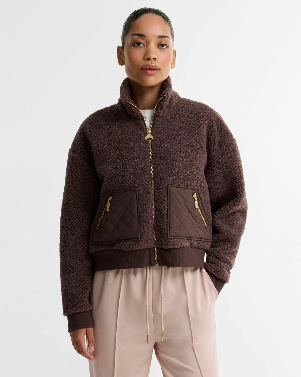Women's Barbour International Gea Fleece In Truffle