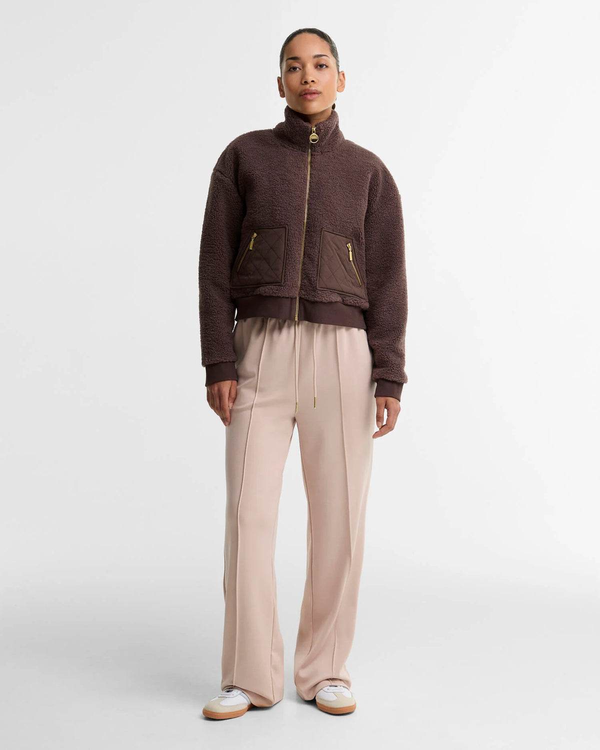 Women's Barbour International Gea Fleece In Truffle — view 2