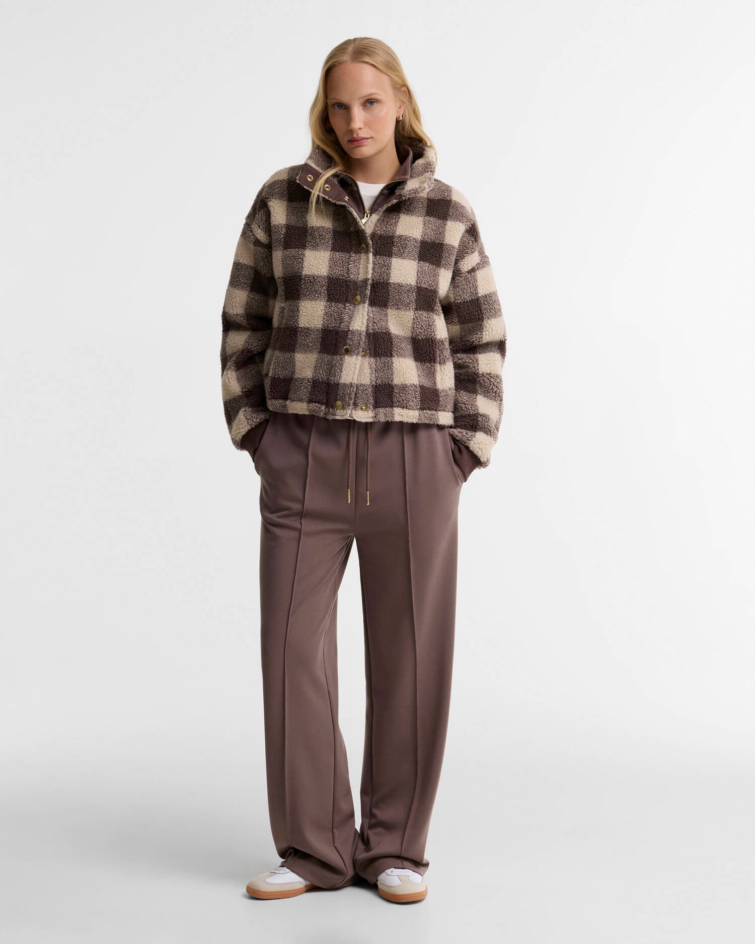 Women's Barbour International Amaya Fleece In Truffle Multi — view 2