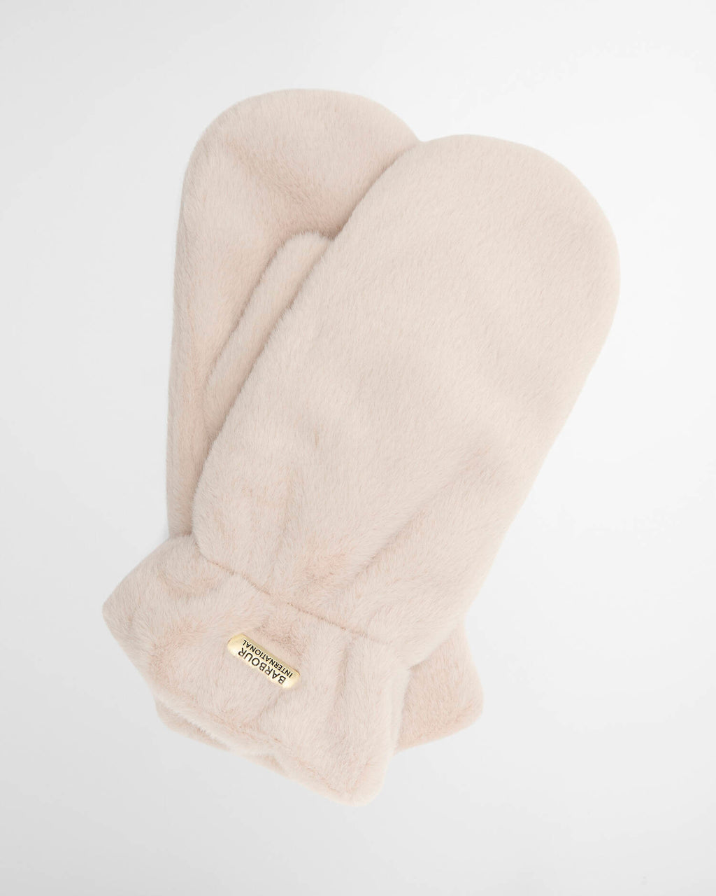 Women's Barbour International Cyrus Faux Fur Mitts In Nutmeg