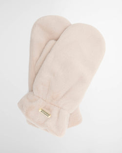 Women's Barbour International Cyrus Faux Fur Mitts In Nutmeg