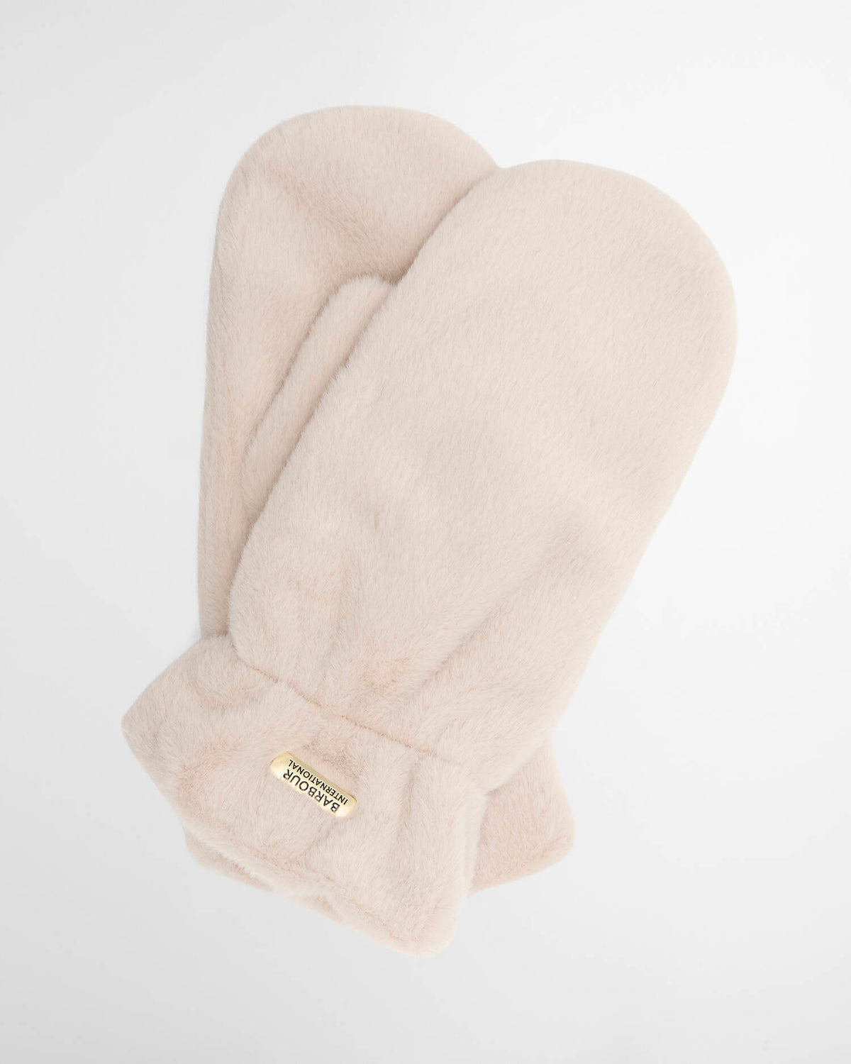 Women's Barbour International Cyrus Faux Fur Mitts In Nutmeg