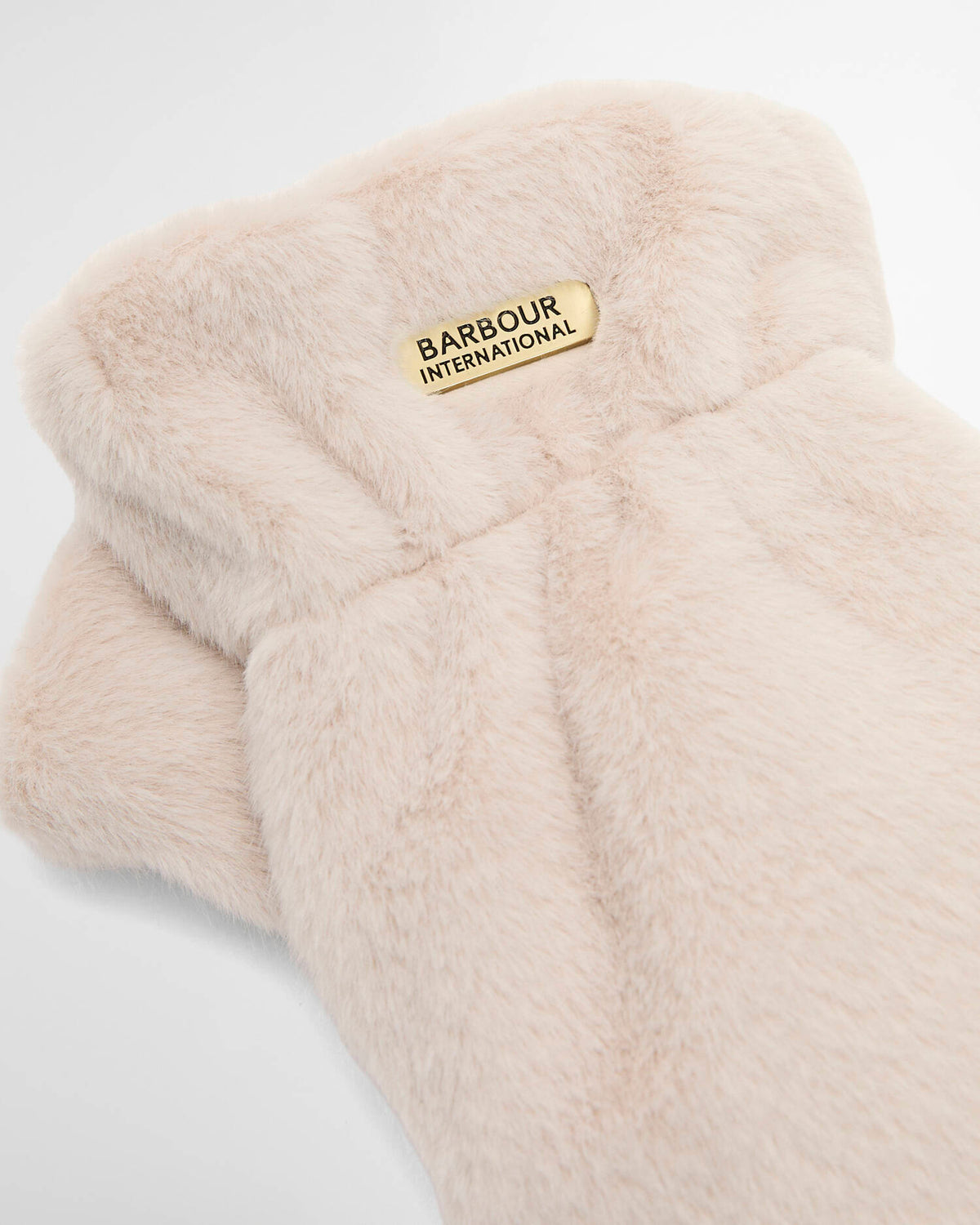 Women's Barbour International Cyrus Faux Fur Mitts In Nutmeg — view 2