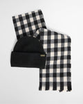 Women's Barbour International Kemora Beanie & Scarf Gift In Black/Moonbeam