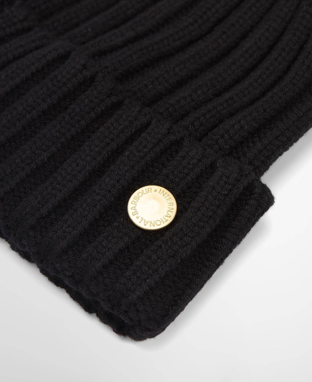 Women's Barbour International Conway Knitted Beanie Hat In Black — view 3