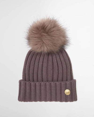 Women's Barbour International Conway Knitted Beanie Hat In Truffle