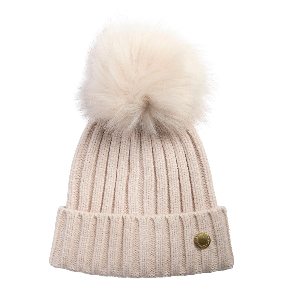 Women's Barbour International Conway Knitted Beanie Hat In Moonbeam