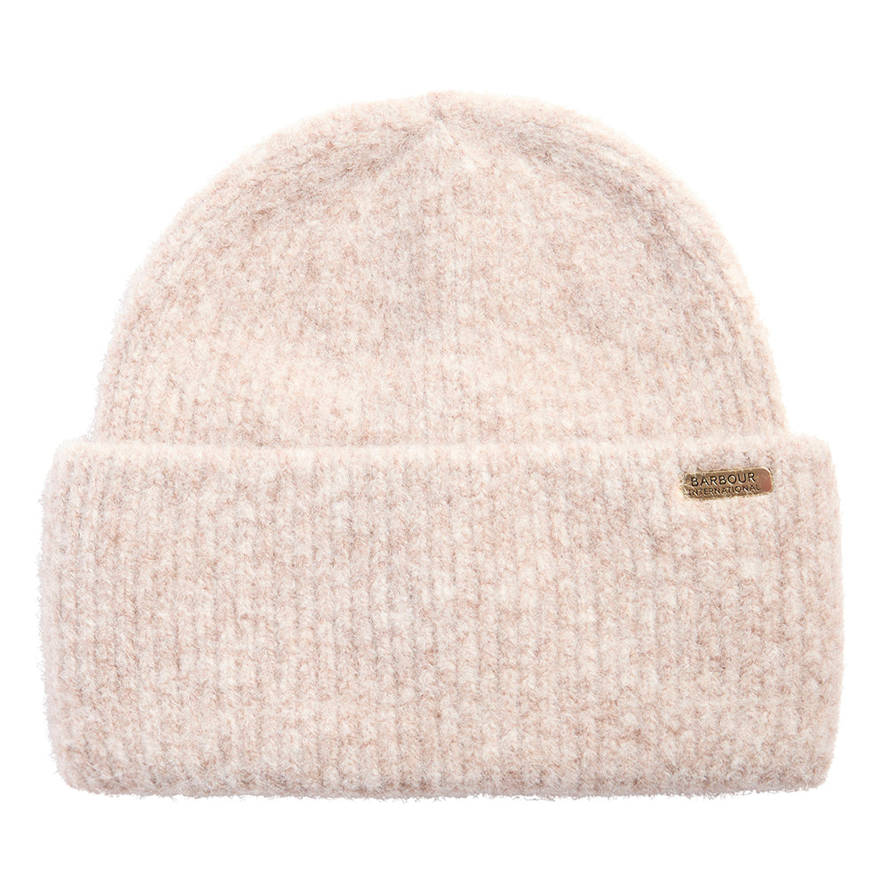 Women's Barbour International Kemora Knitted Beanie Hat In Nutmeg Marl