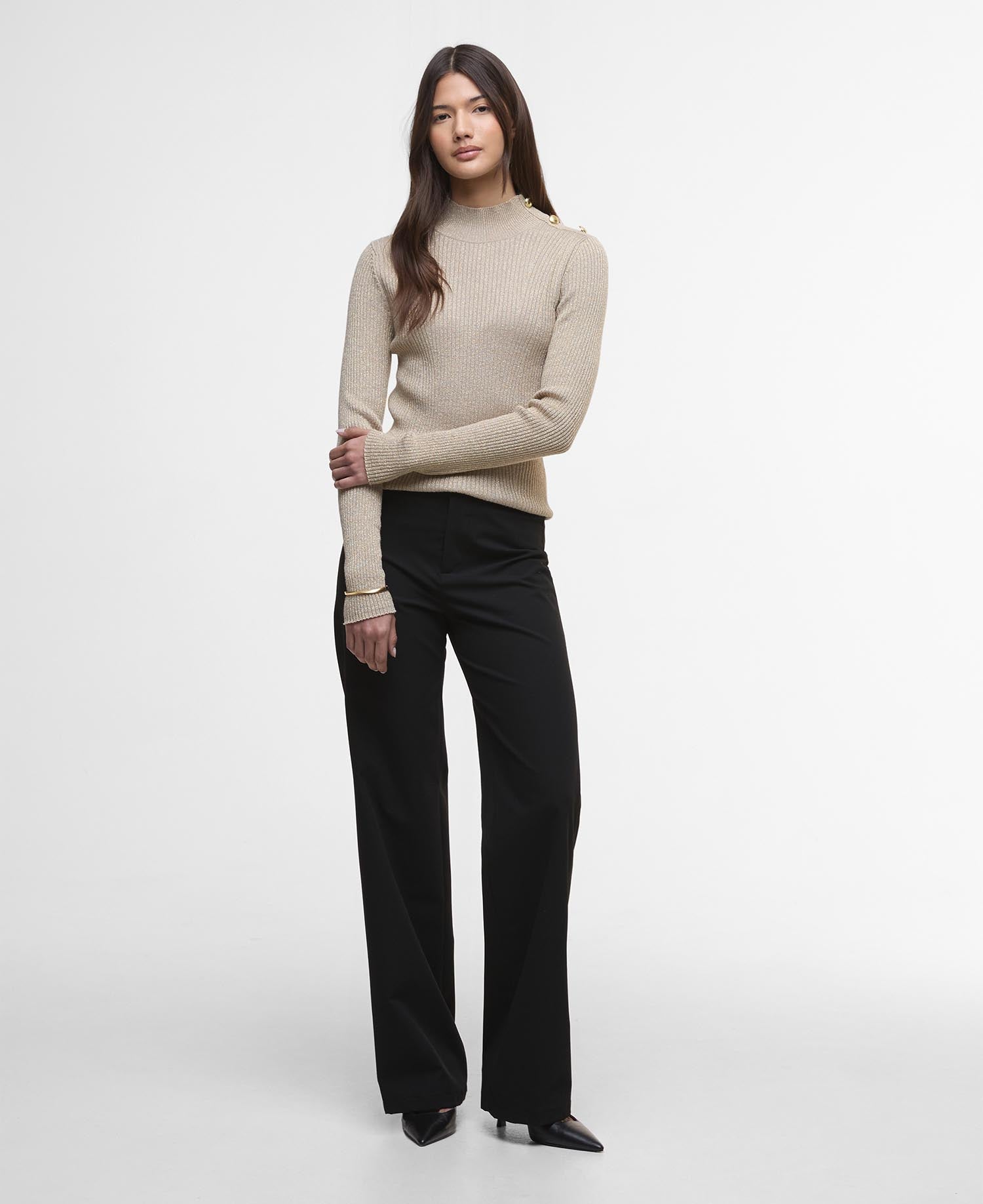 Women's Barbour Stella Knitted Jumper in Oat — view 2