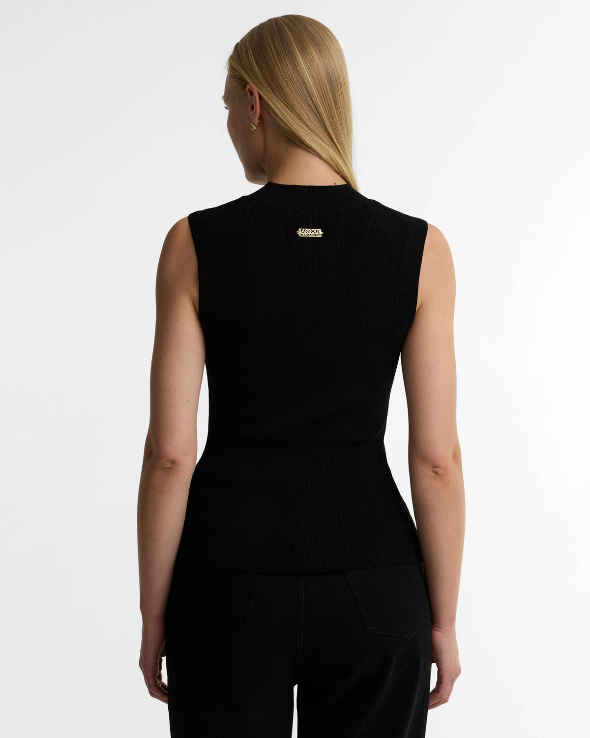 Women's Barbour International Kenna Knitted Vest In Black — view 3